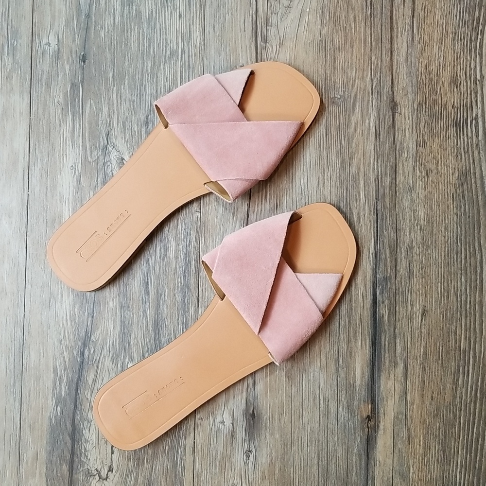 NEW-Asos slides, dusty pink, sz 8